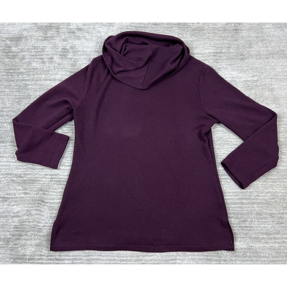 New York & Company Sweater Women‎ Large Purple Cowl Neck - Picture 8 of 11